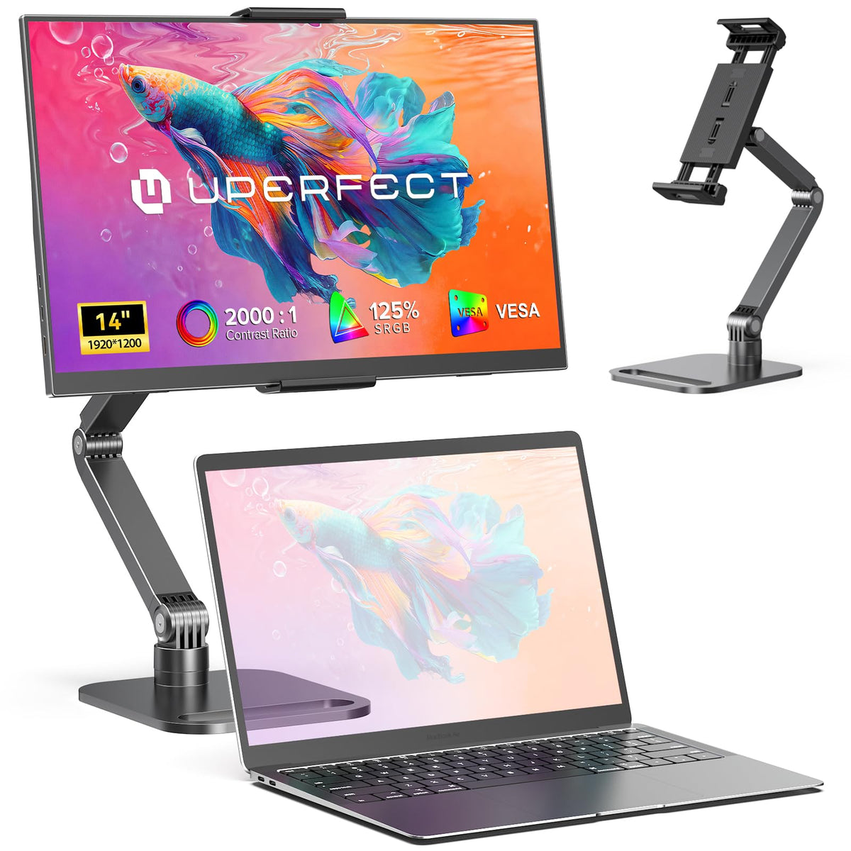 UPERFECT 18.5" 120Hz Portable Monitor, 125% sRGB Laptop Gaming Display