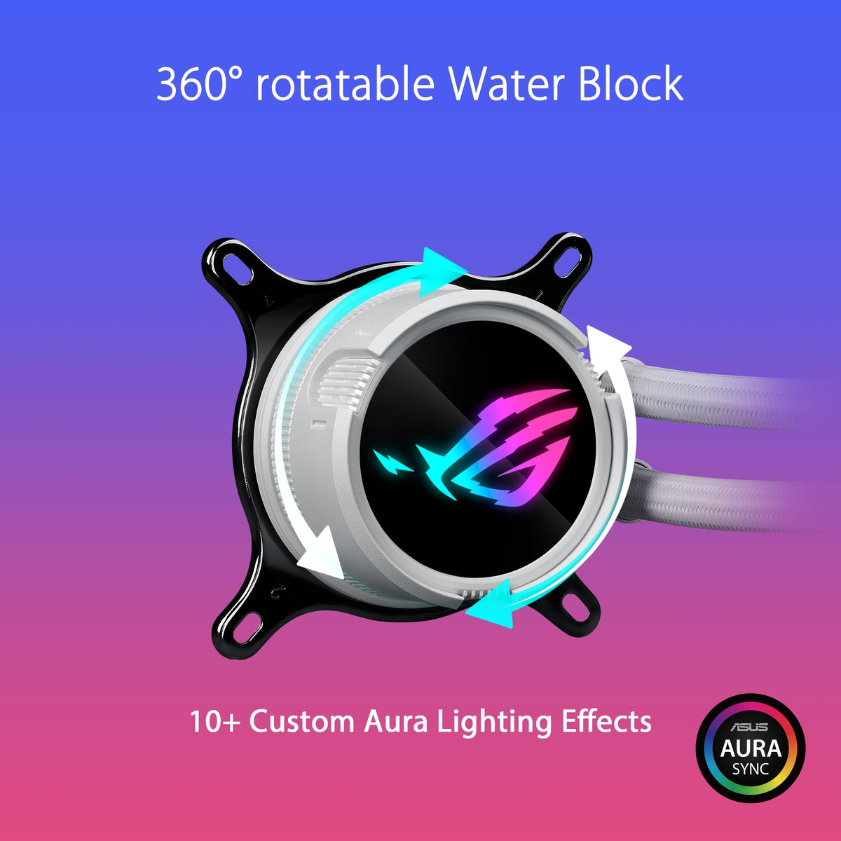 ASUS ROG Strix LC III 360 ARGB LCD White Edition All-in-one CPU Liquid Cooler - Intel LGA 1700, 1200, 115X - AMD Socket AM4, AM5 – with 2.1" IPS LCD, Asetek’s New Gen7 v2 Pump, 6 Year Warranty
