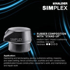 Halder Simplex Soft-Face Mallet 3027.282 – Medium-Hard "Stand-Up" Rubber Insert, Superplastic Insert, Cast Iron Housing, Extra Short Varnished Wooden Handle, 80mm, 6 lbs.