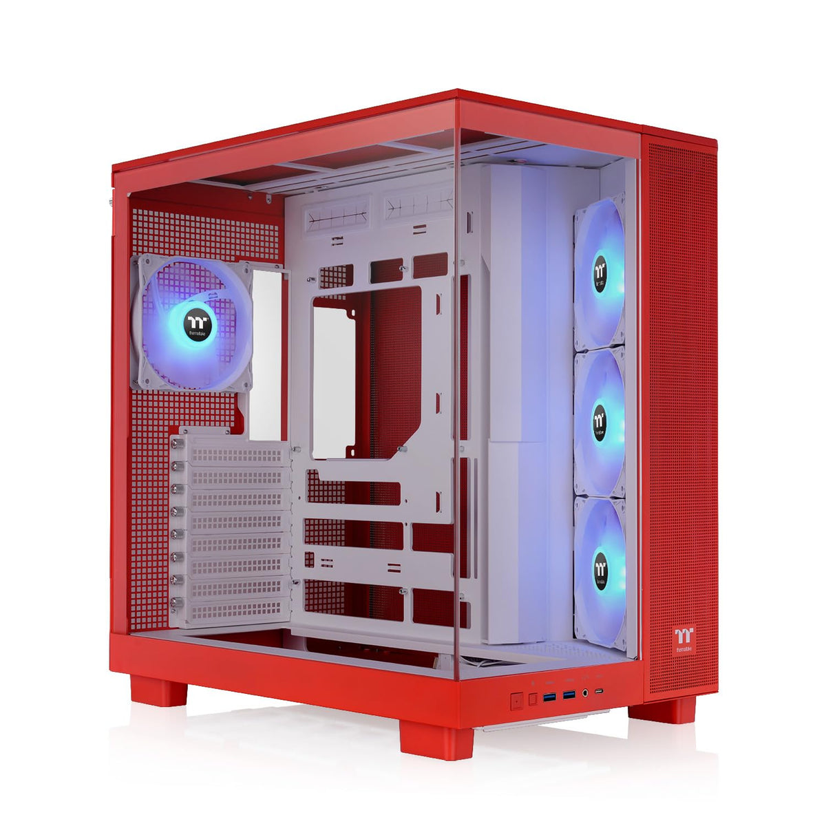 Thermaltake View 380 XL TG ARGB; 4x120mm ARGB Lite Fans Included; 360mm Radiator Support; 420mm GPU Clearance; Hidden Connector Support; Dual Chamber; Flaming Orange; CA-11E-00MRWN-00
