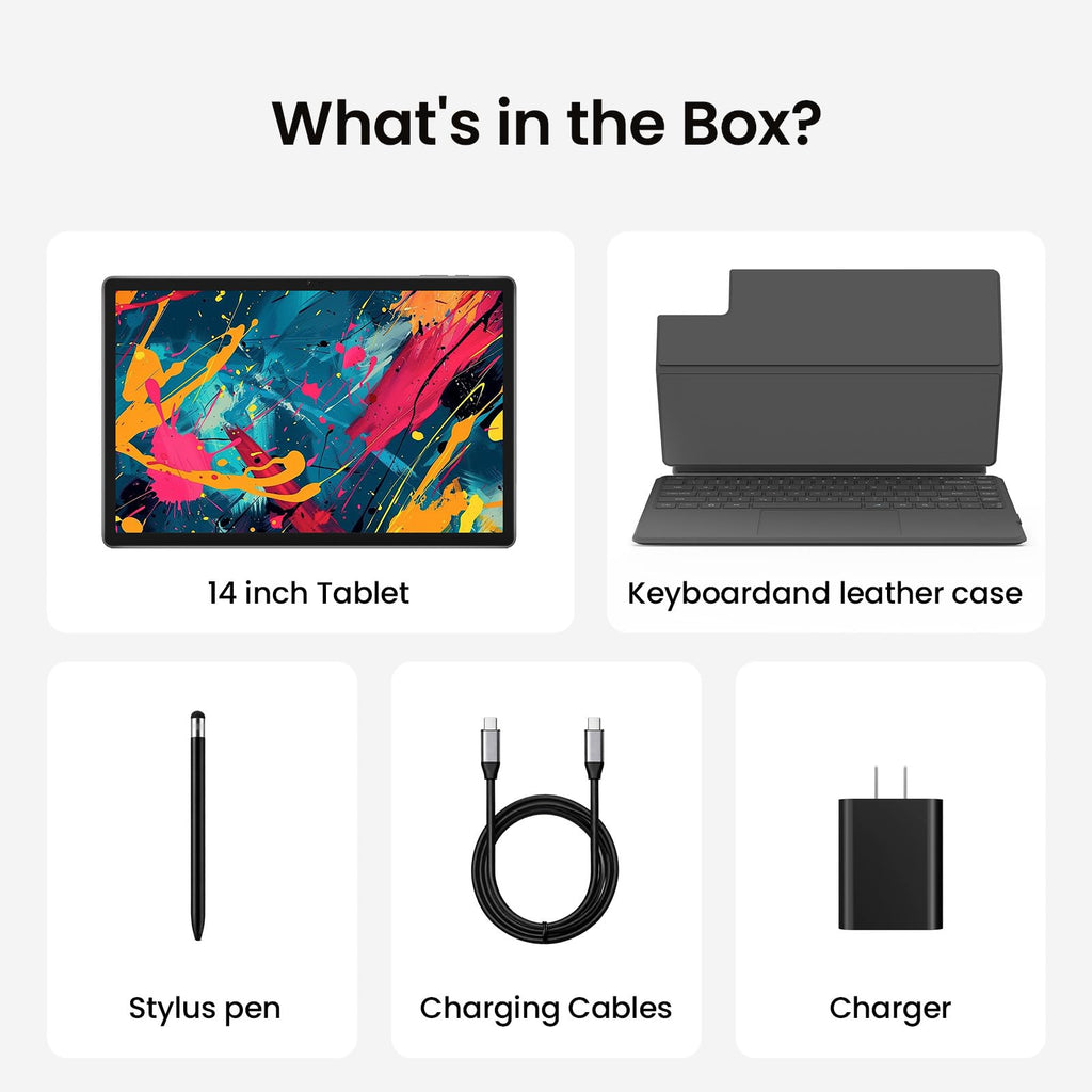 Maxsignage 14 inch Large Screen Tablet, 2026 Android 16 Tablets, 8GB RAM+128GB ROM(1TB Expandtion), 10000mAh Battery 18W Charging, 1920 * 1200 IPS FHD Display Large tableta, WiFi 6 & Bluetooth