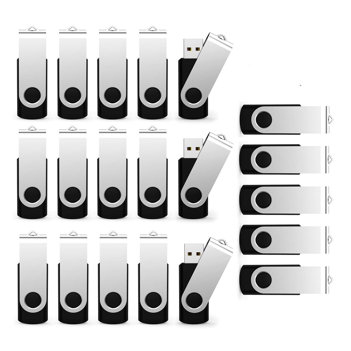 USB Flash Drive 1GB 50 Pack, Bulk USB 2.0 Flash Drives Thumb Drive Swivel Memory Stick Jump Drive Pen Drive,1 gig 50 Pieces