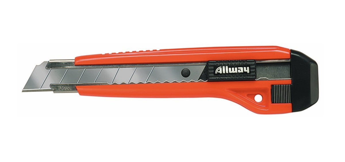 ALLWAY K7-25 Retractable 18mm Snap-Off Knife, Neon, 100 Pack