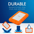 LaCie Rugged Mini 5TB, Draagbare Externe Harde Schijf, 2.5", voor PC and Mac, Schok- en valbestendig, Data Rescue Service (B07WW1RJ9R)