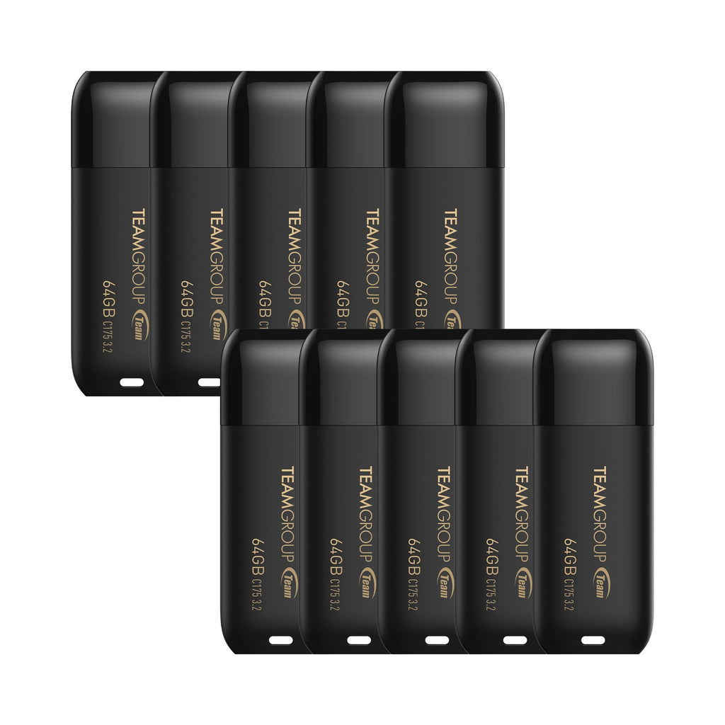 TEAMGROUP C175 1TB USB 3.2 Gen 1 (USB 3.1/3.0) Read 100MB/s Flash Thumb Drive, External Data Storage Memory Stick Compatible with Computer/Laptop/Desktop/PC Matte Black TC17531TBB01