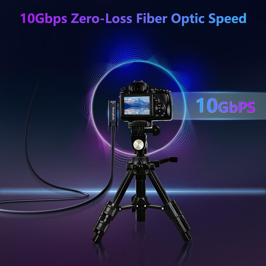Fiber Optic USB C Cable Right Angle(50ft),10Gbps High Speed Data Transfer USB A to Type C Cable,Compatible with Cameras,Webcams,VR,AR for Collaborative Meetings,Smart Classroom,Data Center
