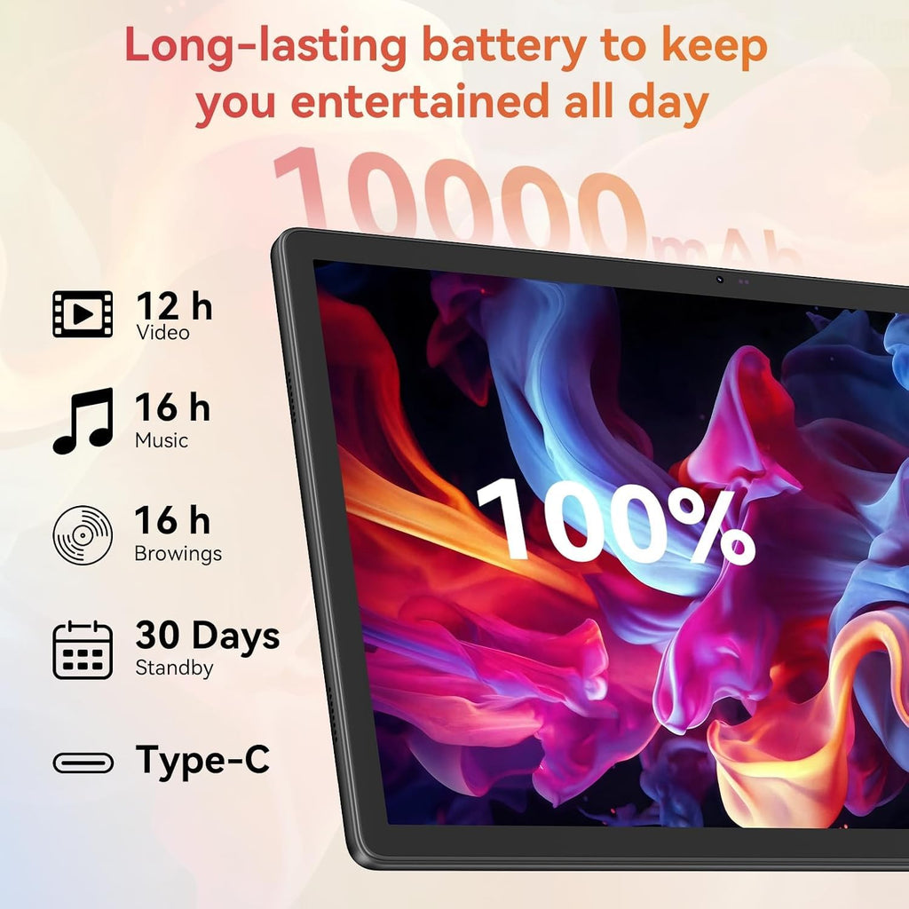 Tablet｜14 inch Android 16 Tablet｜36GB RAM 256GB ROM ｜1920 * 1200 IPS FHD｜10000mAh 30W Fast Charging｜Octa-core Processor｜Wi-Fi 6, BT 5.4｜Dual Camera with Gemini AI｜Keyboard｜Stylus｜Case｜Headphone
