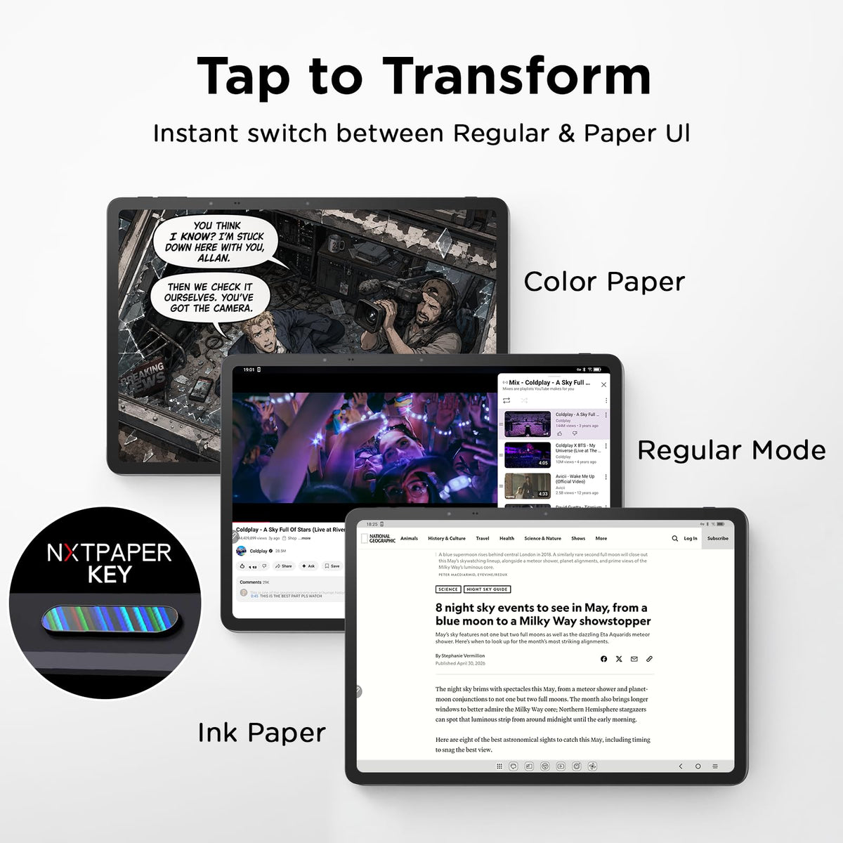 TCL NXTPAPER 14 Android Tablet, 14.3" 2.4K Paper-Like Display, 8+256GB