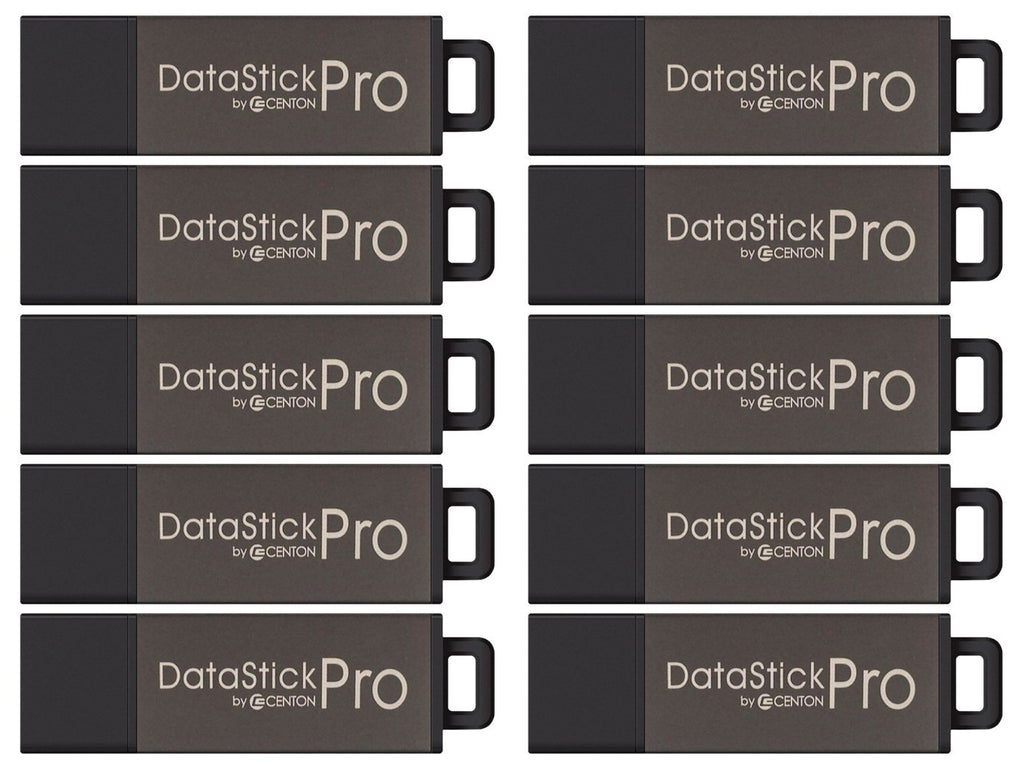 Centon Electronics DataStick Pro USB 2.0 Flash Drive, 2 GB, 50 USB Flash Drives, 50 Bulk Pack, Grey