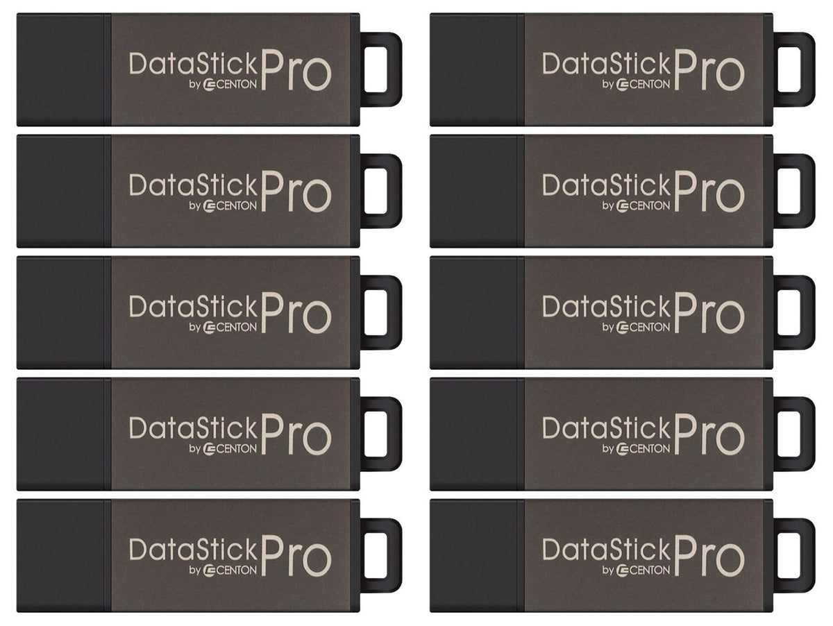Centon Electronics DataStick Pro USB 2.0 Flash Drive, 2 GB, 50 USB Flash Drives, 50 Bulk Pack, Grey