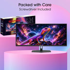 Sceptre New 34-inch Prime Gaming Monitor 3440 x 1440 up to 240Hz 1ms 100% sRGB DisplayPort x2 HDMI x2 Build-in Speakers, Machine Black 2027 (E345B-QU240T Series)