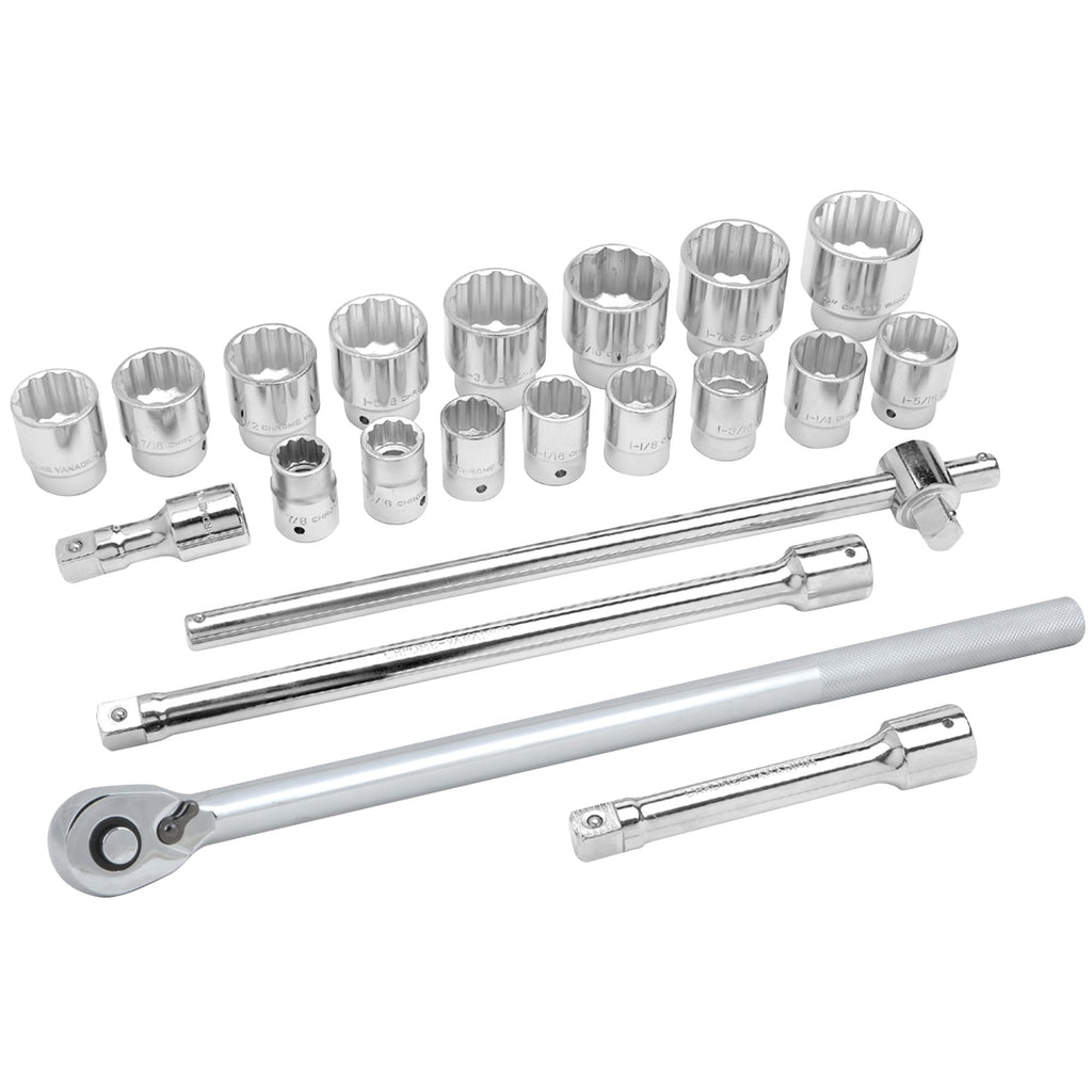 Performance Tool W34904 21-Piece 3/4 in. Drive SAE Socket Set