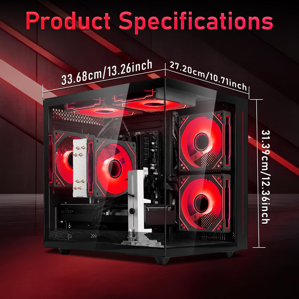 suevery Pre Built Gaming PC Bundle AMD Ryzen7 Desktop Computer Black