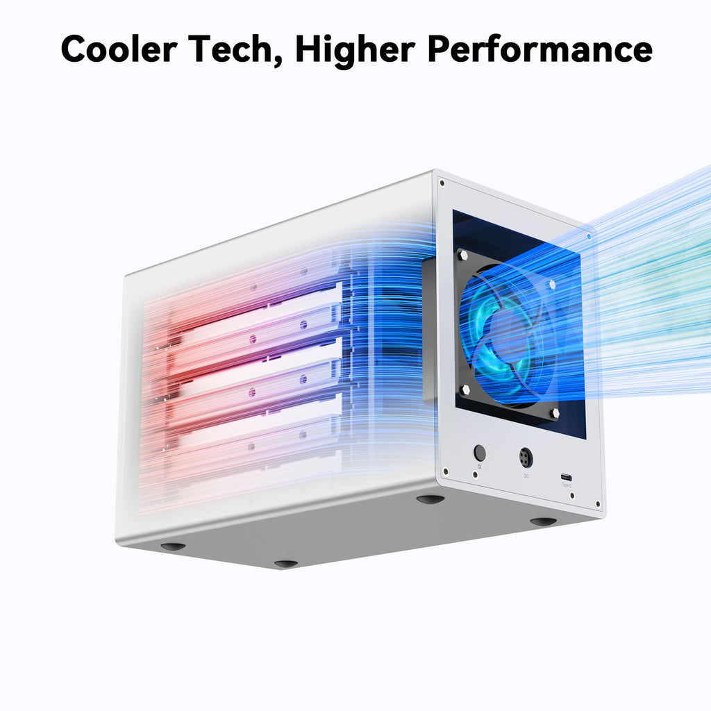 Yottamaster 5 Bay External Hard Drive Enclosure with Cooling Fan for 2.5/3.5" SATA HDD/SSD, Direct Attached Storage, Aluminum USB 3.1 Type-C HDD Enclosure Up to 110TB(5x22TB) - PS500C3