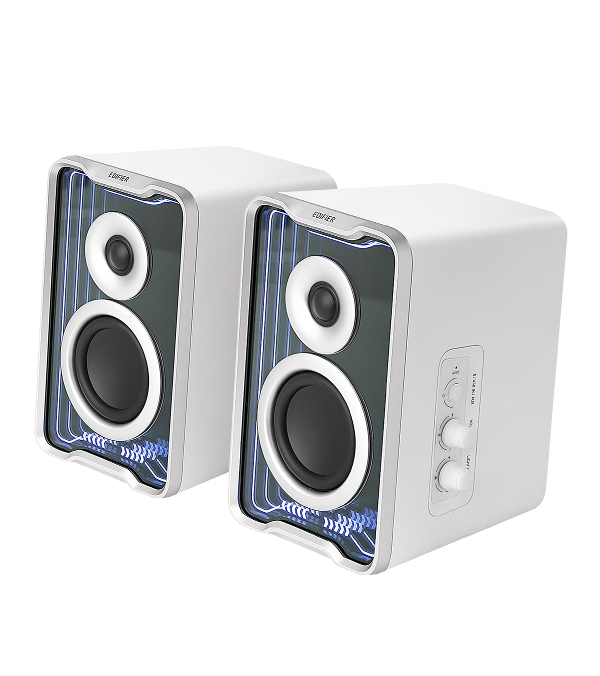 Edifier QR30 RGB Light Desktop Computer Gaming Speakers, 30W RMS, White