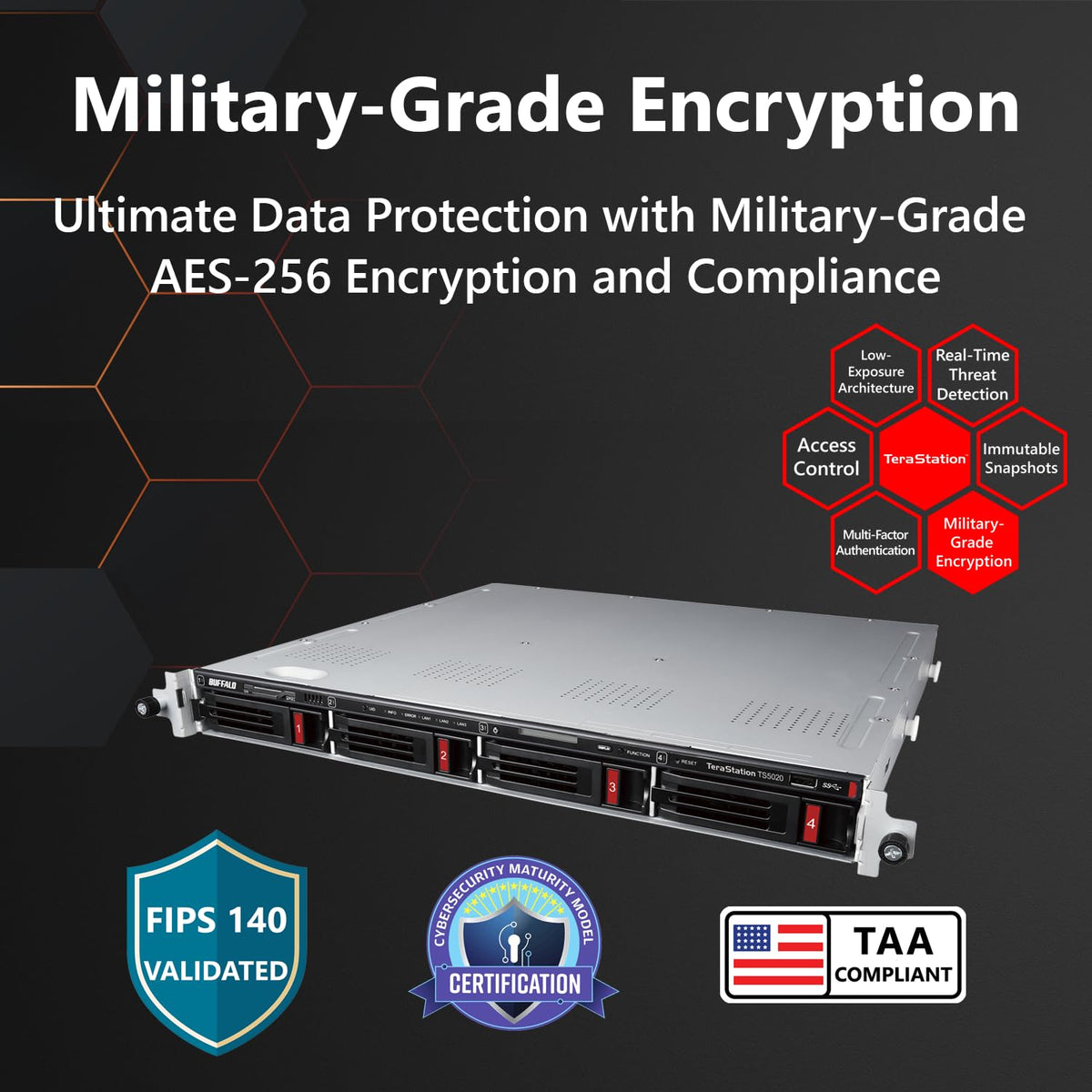 BUFFALO TeraStation 51220RH 12-Bay Business Rackmount NAS 240TB (12x20TB) with Hard Drives Included RAID iSCSI Network Storage File Server