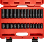 NEIKO 02471A Impact Socket Set, 3/8” Drive, 67 Piece, Metric and Standard Master Socket Set with Shallow & Deep Sockets, Ratchet, Swivel Sockets, Extension Bars, Adapters, Cr-V & Cr-Mo