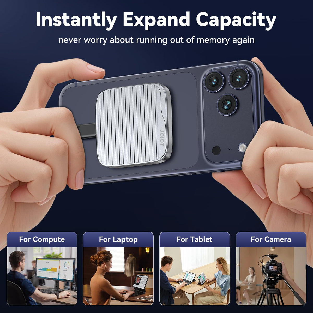 960G External SSD Magnetic Portable SSD USB 3.2 Gen 2x2 up to 2000MB/s 4K 120 fps ProRes HDR Video Record Metal USB-C External Solid State Drive for iPhone 16 Pro Max, Smartphone, Tablet, Laptop