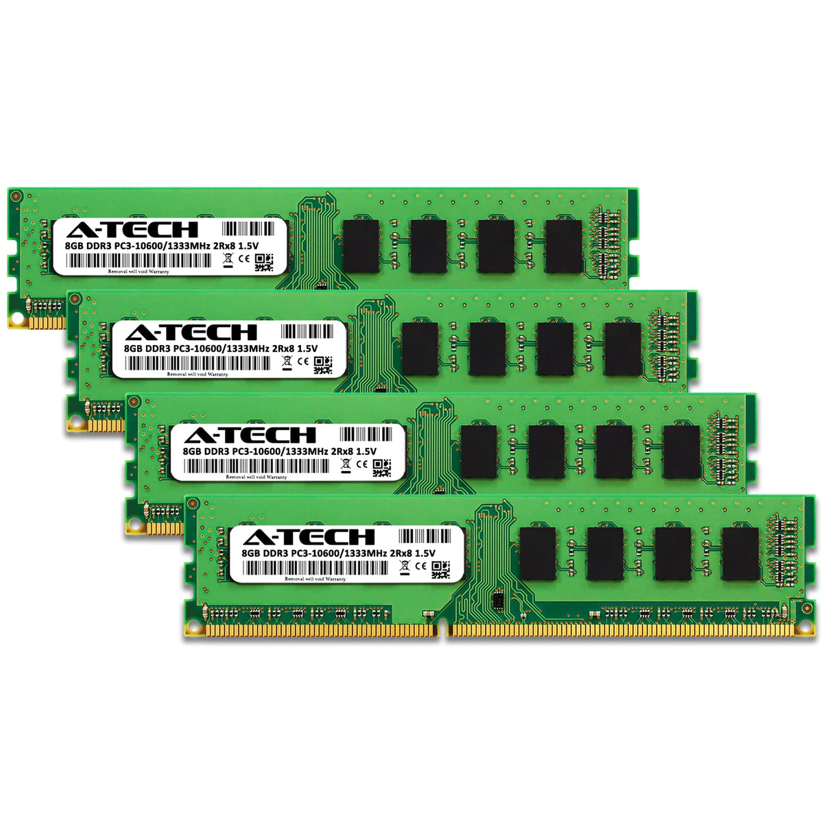 A-Tech 32GB Kit (4x8GB) RAM for Dell OptiPlex 9010, 7010, 990, 790 (SFF/MT/DT) | DDR3 1333 MHz DIMM PC3-10600 UDIMM Memory Upgrade