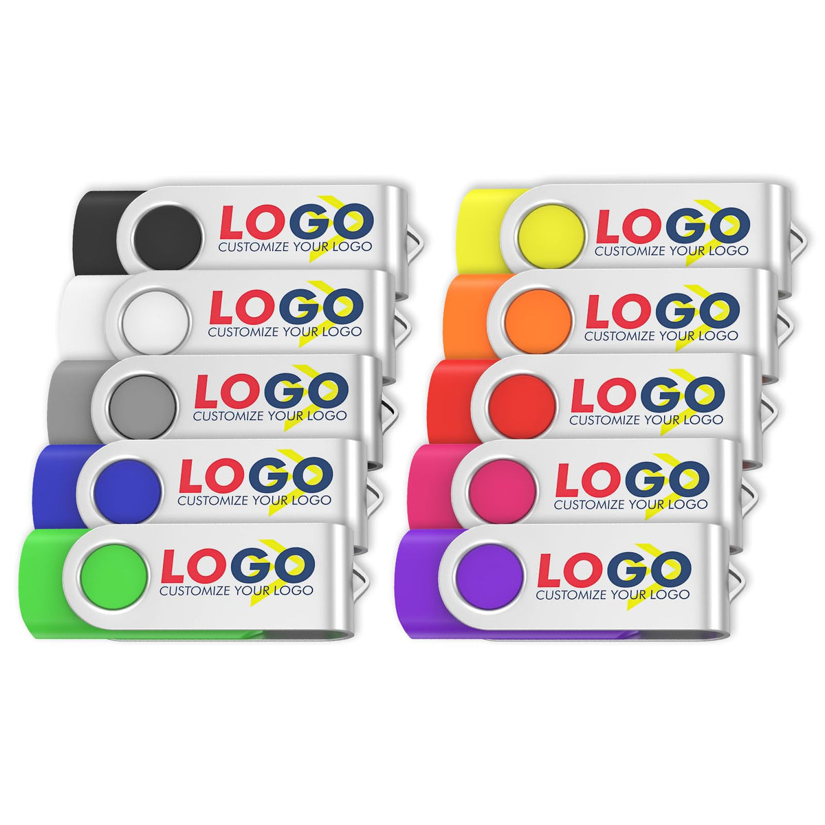 128MB Flash Drive 100 Pack, USB 2.0 Memory Stick with Lanyards