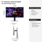 SAMSUNG 27-inch Odyssey QD-OLED G8 (G81SF), 4K, 240Hz, Gaming Monitor, 0.03ms Response Time, DisplayHDR True Black 400, AMD FreeSync™ Premium Pro, Ergonomic Stand, LS27FG810SNXZA, 2025