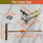 Precise Tile Cutter Hand Tool,Professional Manual Tile Cutter for Porcelain/Ceramic Tiles,Capable Cutter 72' Format Tiles,Upgrade 4.0 Running Plier,2Pcs Tile Scoring Wheels,3Pcs Cutter Heads
