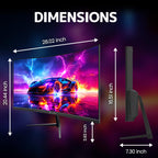 CRUA 32" 2K QHD 180Hz Curved Gaming Monitor, FreeSync, HDMI/DP, Black