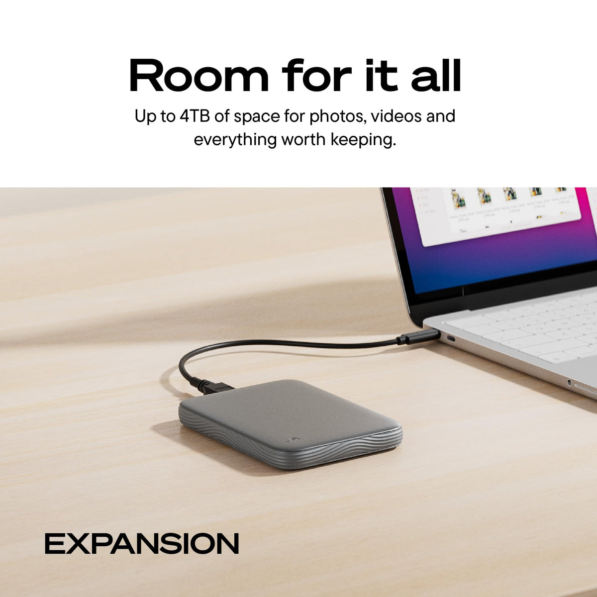 Seagate 4TB Expansion Portable Hard Drive | MicroB to USB-C (STNN4000400)