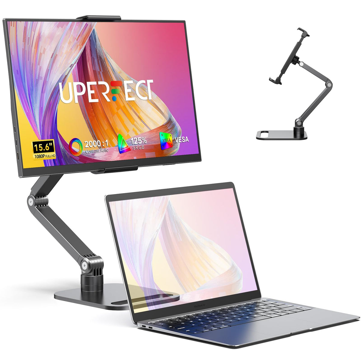 UPERFECT 18.5" 120Hz Portable Monitor, 125% sRGB Laptop Gaming Display