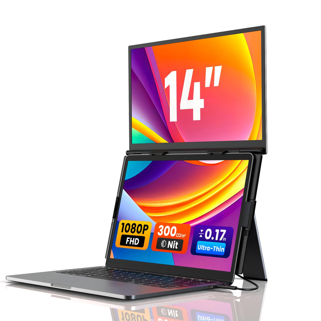 Laptop Screen Extender, 15.6" Fhd Portable Monitor With Dual Stands