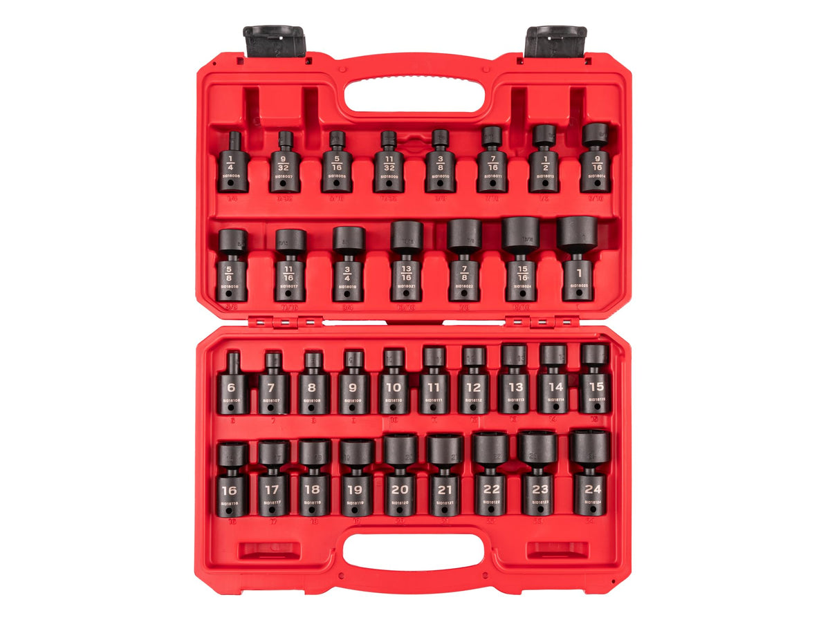 TEKTON 3/8 Inch Drive Universal Joint Impact Socket Set | SID97003