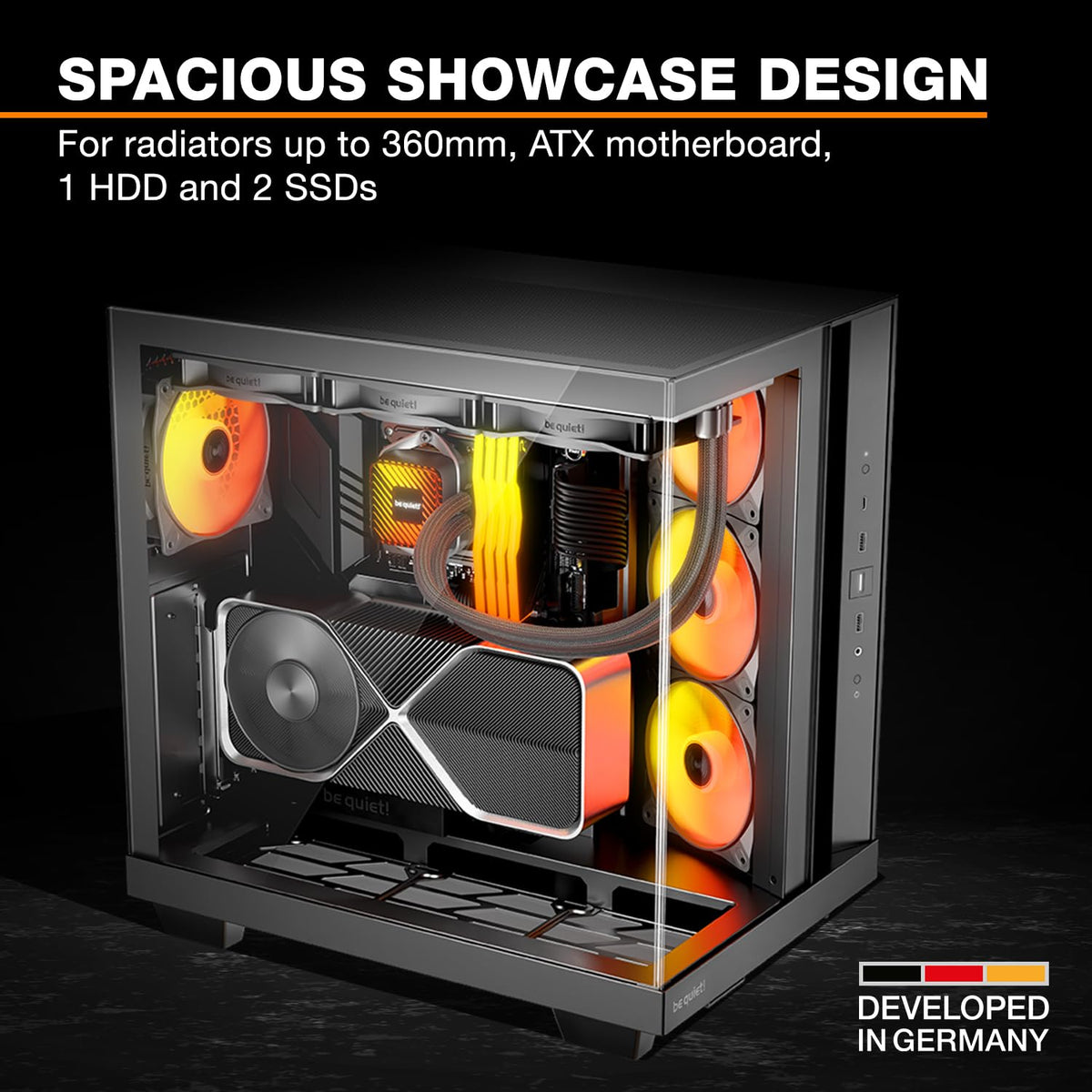 be quiet! Light Base 500 LX Black PC Case, Fully Windowed Front and Side