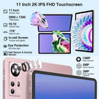 11 inch Tablet 16GB+256GB Octa-Core Android Tablets w/ 2K 2000x1200 Display