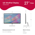LG 27US500-W Ultrafine Monitor 27-Inch 4K UHD (3840x2160) HDR10 IPS Borderless Design Reader Mode Flicker Safe Switch App HDMI DisplayPort - White