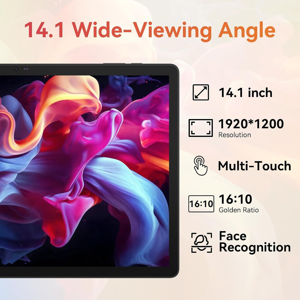 Tablet｜14 inch Android 16 Tablet｜36GB RAM 256GB ROM ｜1920 * 1200 IPS FHD｜10000mAh 30W Fast Charging｜Octa-core Processor｜Wi-Fi 6, BT 5.4｜Dual Camera with Gemini AI｜Keyboard｜Stylus｜Case｜Headphone