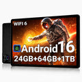2026 Android 16 Tablet 10.1 Inch with 24GB RAM 64GB ROM, 1TB TF Card Expandable, 6000mAh Battery, Dual Band WiFi, BT5.4, Dual HD Cameras, Portable Tablet for Study, Business&Entertainment