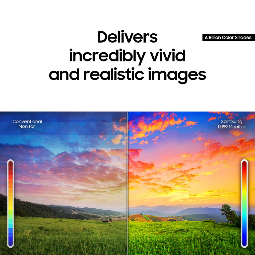 SAMSUNG 32" UJ59 Series 4K UHD (3840x2160) Computer Monitor,VA Panel, HDMI, Display Port, Eye Saver/Flicker Free Mode, FreeSync, LU32J590UQNXZA, Black