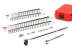 TEKTON 3/8 Inch Drive 6-Point Socket and Ratchet Set, 73-Piece (1/4-1 in., 6-24 mm) | SKT15311