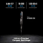 Capri Tools Digital Torque Screwdriver, Dual Direction, 0.88-17.7 in. lbs./10-200 cNm/1.02-20.41 kg-cm (CP26000-200)