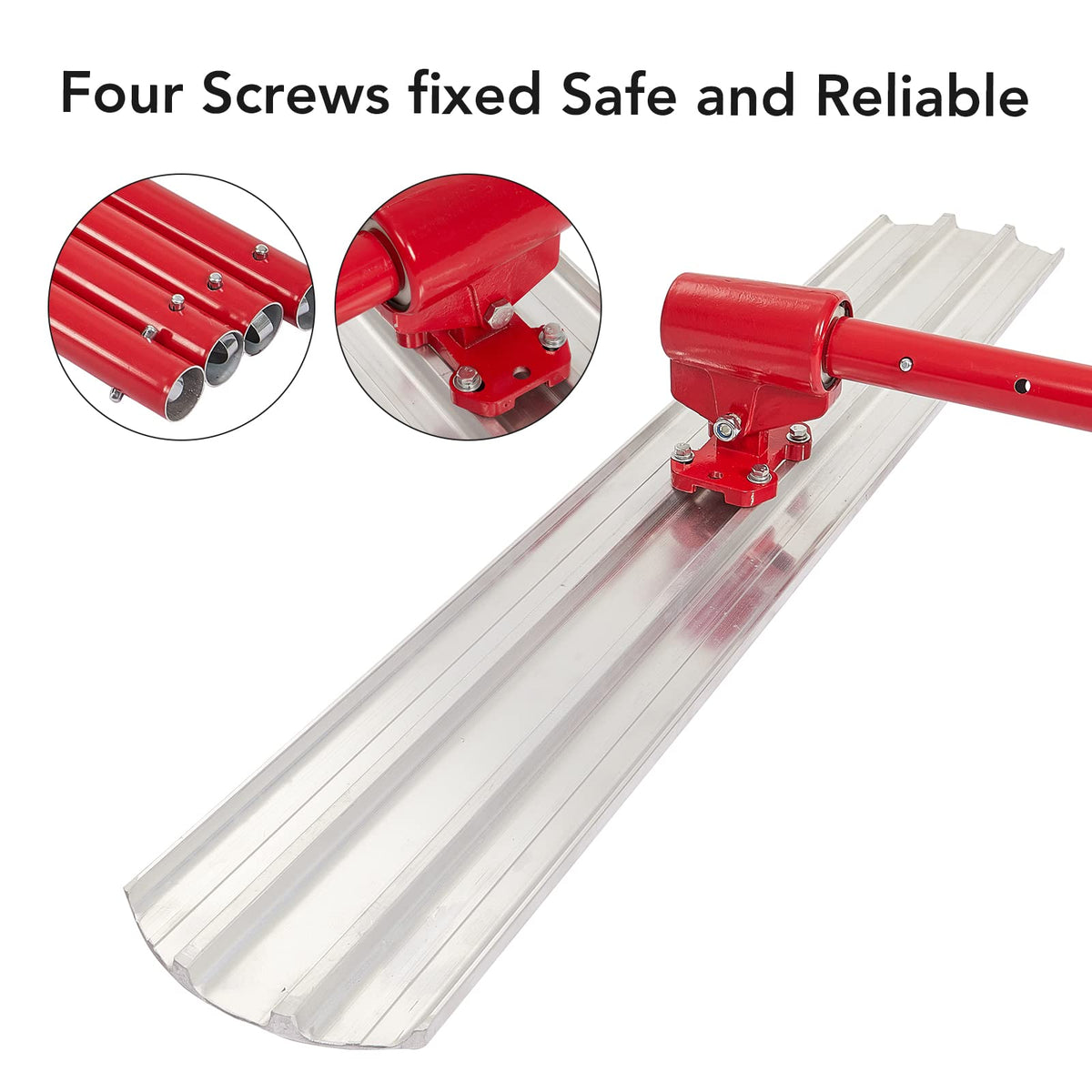 48x8 Inch Bull Float Concrete Tools, Aluminum Magnesium Concrete Finishing Tools with Round Ends, 4 Handles & Carrying Case, Quick-Connect Cement Trowel for Home, Construction