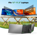 Laptop Screen Extender 15.6", IPS Plug&Play Portable Monitor for Laptop, FHD 1080P Triple Monitor Extender, Ultra-Slim Travel Extended Screen for Business Work Study