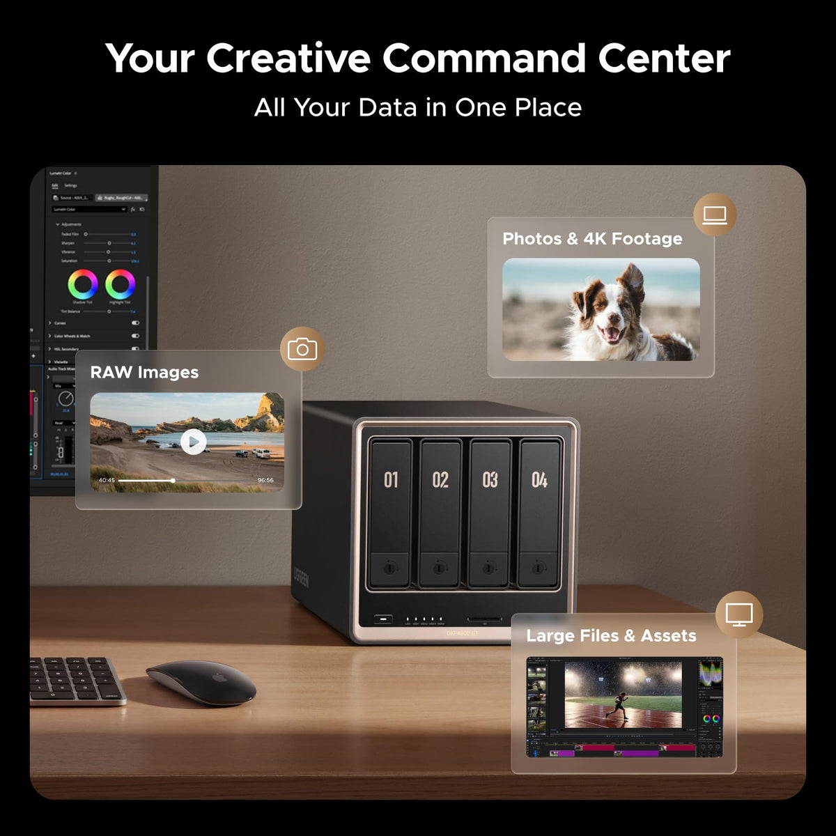 UGREEN NAS DXP4800 GT 4-Bay for Creators, Tech Enthusiasts and Office Teams
