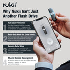 Maktar Nukii 256GB Encrypted USB-C Flash Drive, NFC Unlock, White