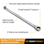 GEAWRENCH 12 Pc. Gearbox XL Ratcheting Wrench Set, Metric - 85988