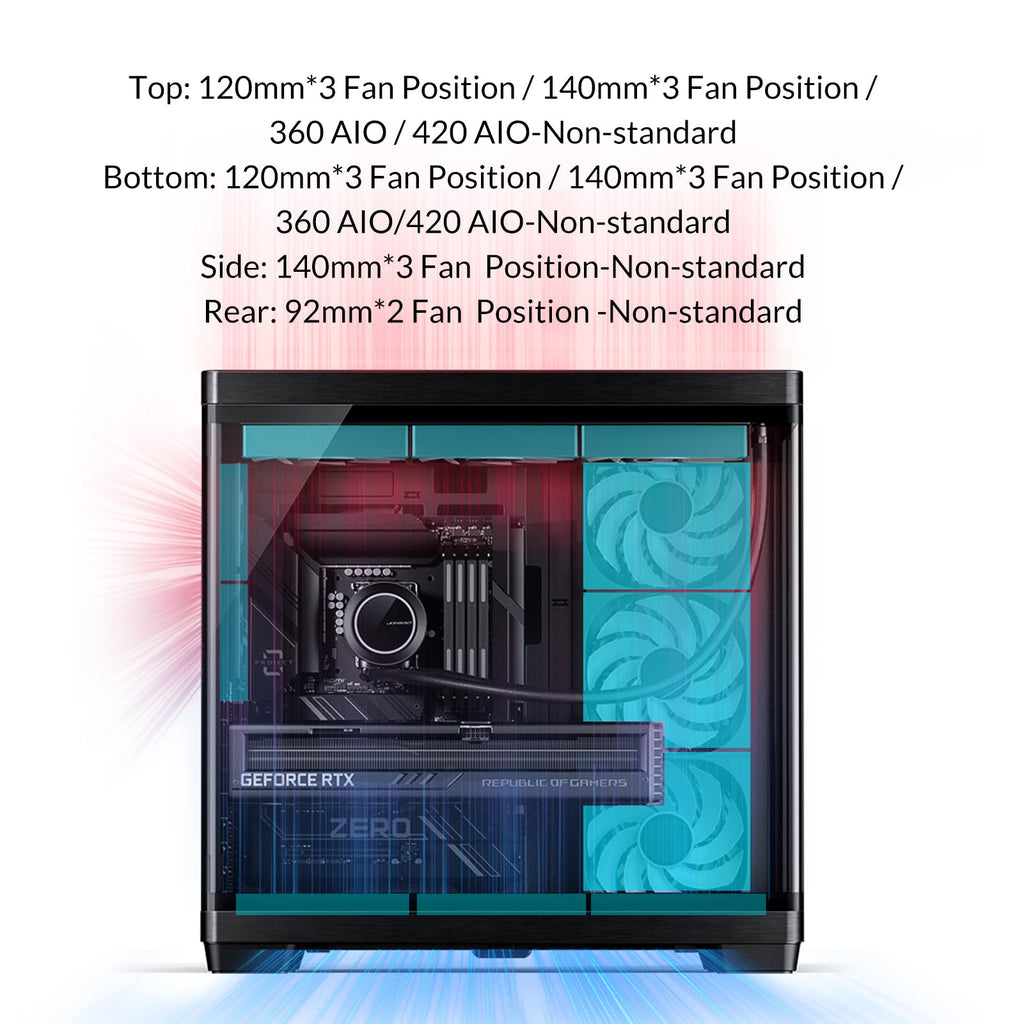 JONSBO TK-4 Black ATX PC Case,Separated Cabinet Mid Tower Computer Case,Bi-Bent Surround View Glass,Aluminum Alloy, Support Micro/ATX, SP Back-Connect(BTF) MB /460GPU/200PSU,Type-C Jack, Black