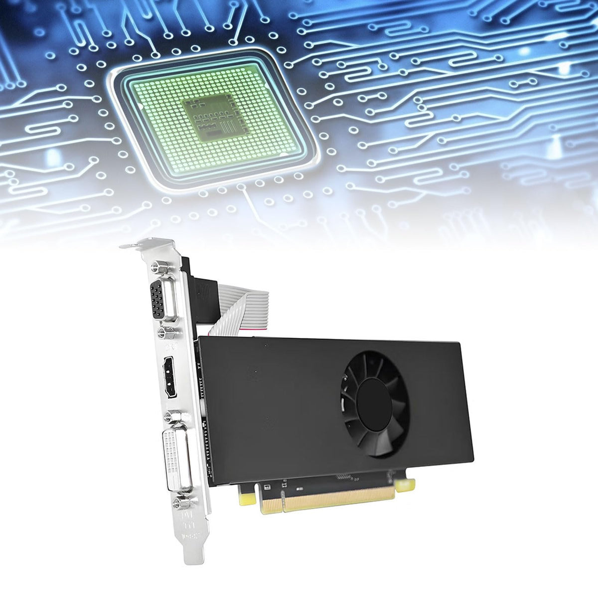 8G DDR5 Graphics Card, 128 Bit Low Profile Video Card with HD Multimedia Interface DVI Port Displayport, for PC Computer Gaming Streaming Work