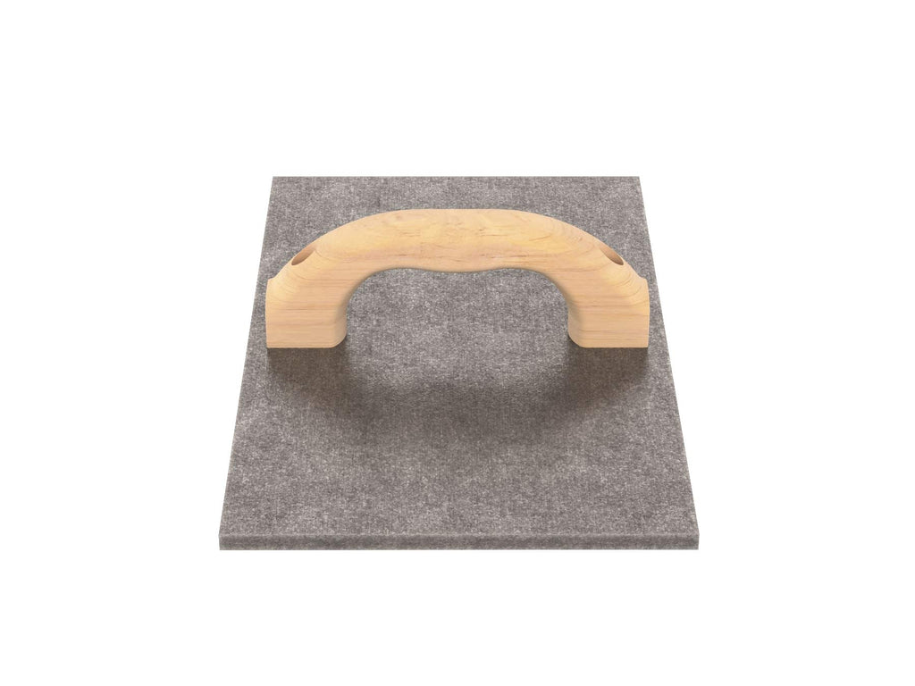 Bon Rumble Strip Hand Float 13 1/2 in. x 7 1/4 in. Cast Aluminum Concrete Float with Wood Handle, 1 in. Radius Wave Pattern Tool for Highway Shoulder and Median Work