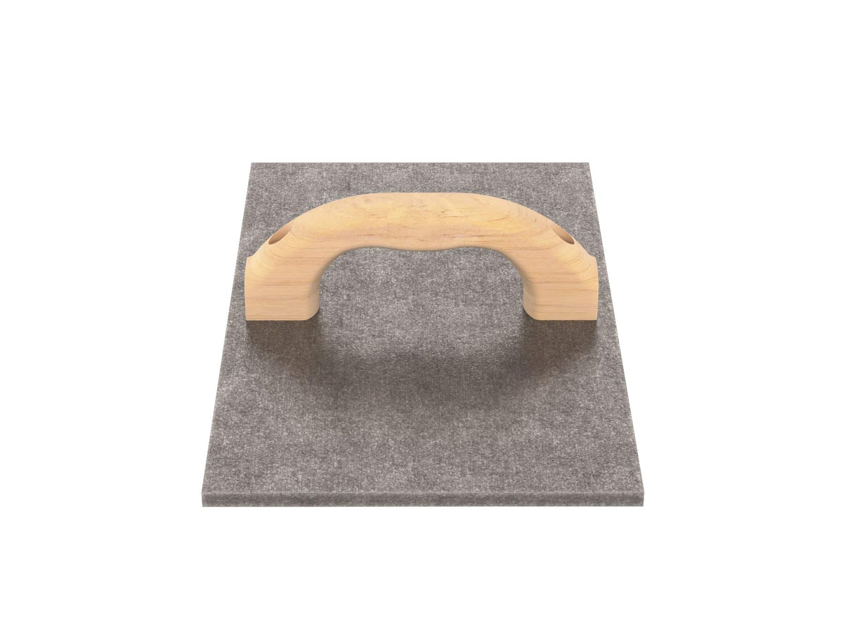 Bon Rumble Strip Hand Float 13 1/2 in. x 7 1/4 in. Cast Aluminum Concrete Float with Wood Handle, 1 in. Radius Wave Pattern Tool for Highway Shoulder and Median Work