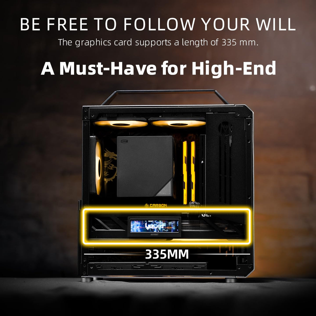 C34 Ultra-Compact ATX PC Case with Handle Yellow