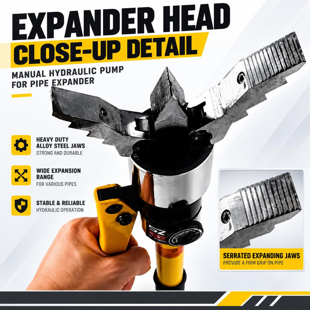Portable Hydraulic Flange Spreader Splitter,8 Ton Manual Flange Splitter Hydraulic Flange Expander Tool for Pipe Repair, Construction, and Maintenance,Max Spread 50mm